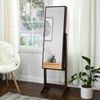 Brown Free Standing Jewelry Armoire with Mirror
